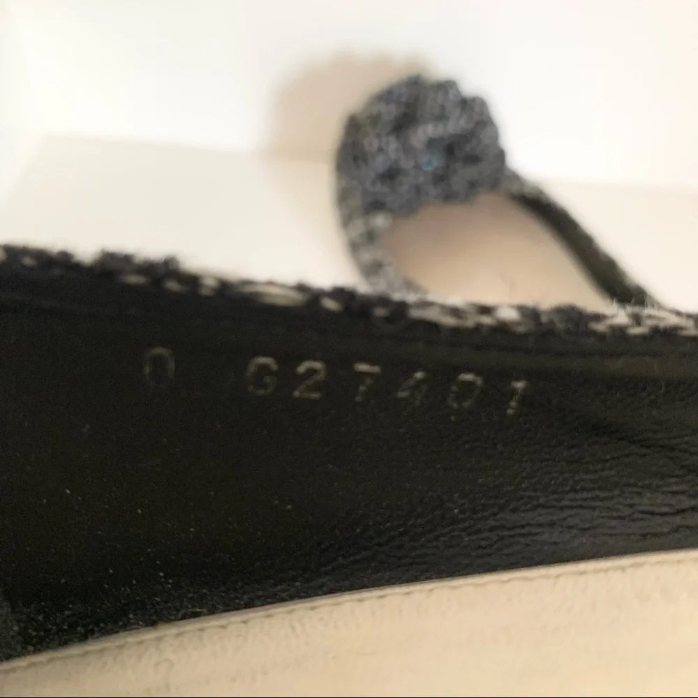 Chanel tweed camellia ballerinas